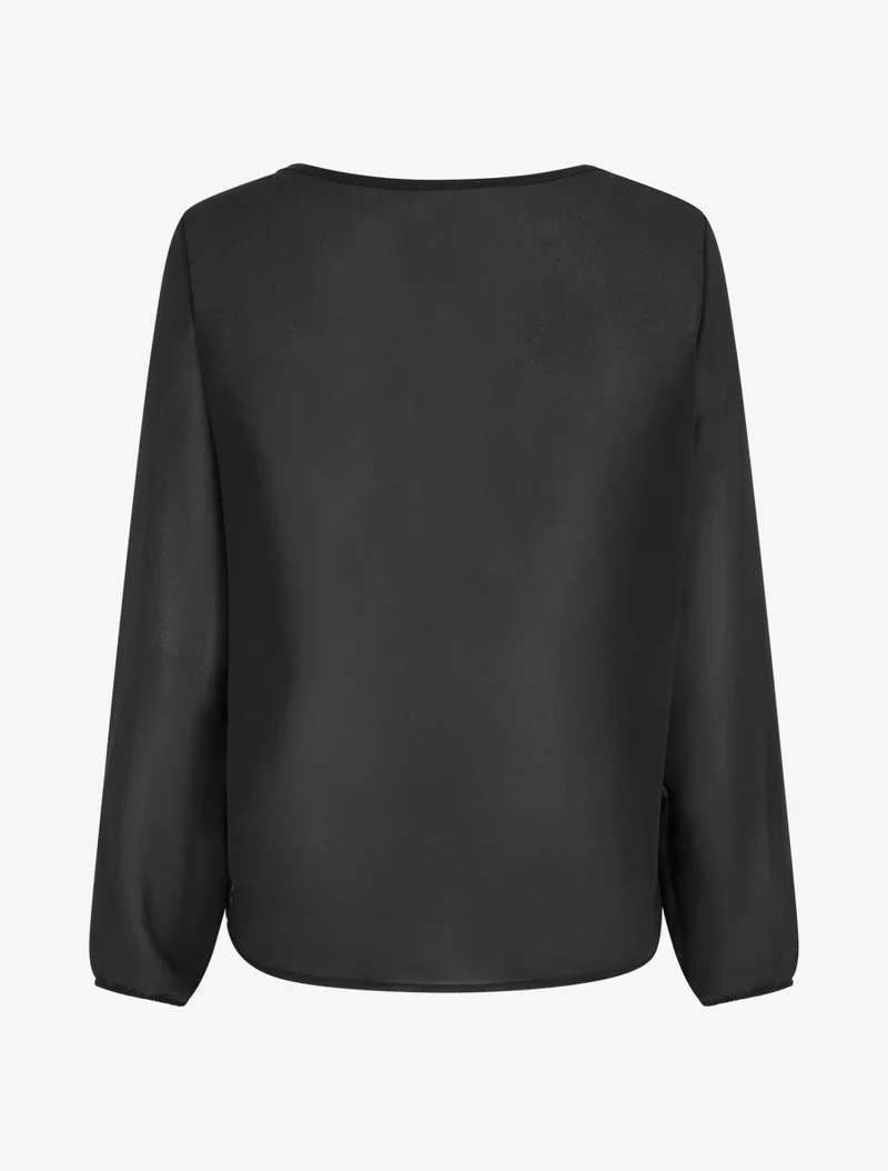 Bluse aus Voile mit Drapierungseffekt - Schwarz