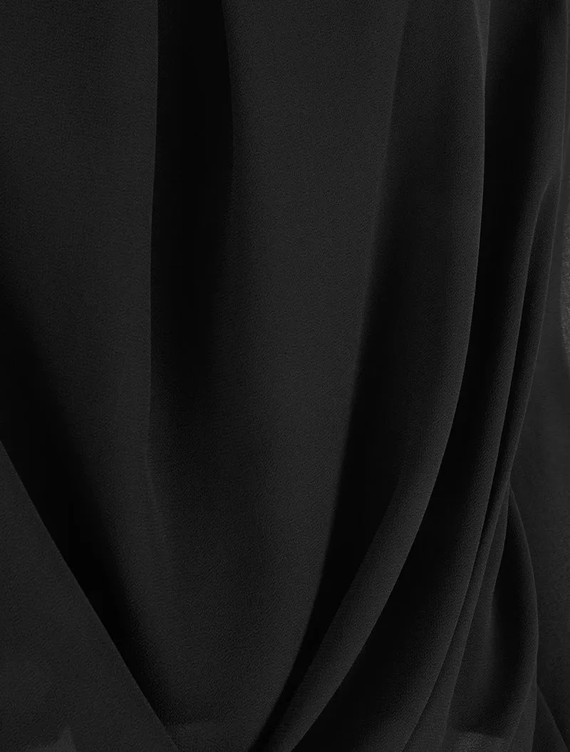 Bluse aus Voile mit Drapierungseffekt - Schwarz