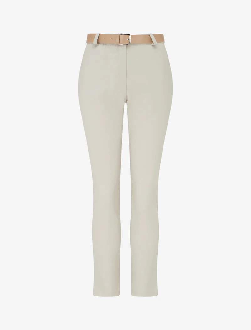 Gerade geschnittene einfarbige Hose - Beige