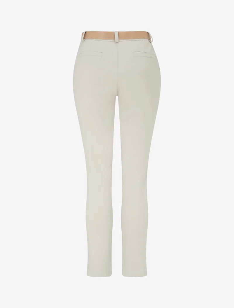 Gerade geschnittene einfarbige Hose - Beige