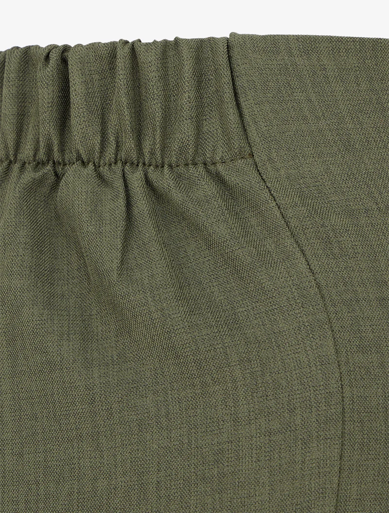 Weit geschnittene Hose mit hohem Bund und Zierschnalle - Kaki