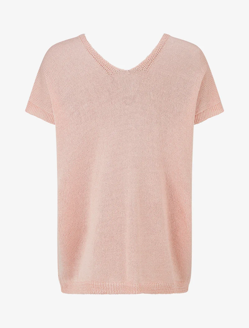 Kurzärmeliges Stricktop - Rose