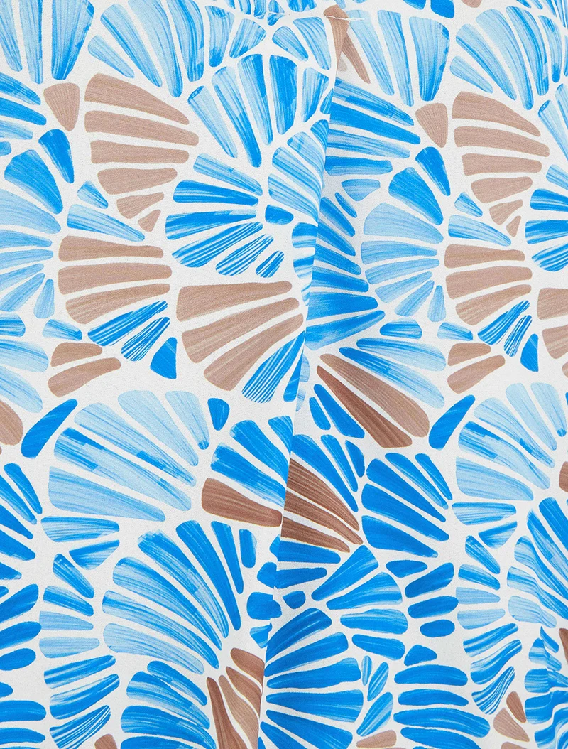 Ärmelloses Oberteil mit Mosaikdruck. - Himmelblau