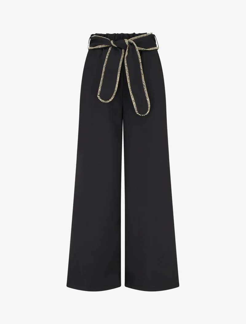 Gürtelhose mit irisierendem Detail - Schwarz