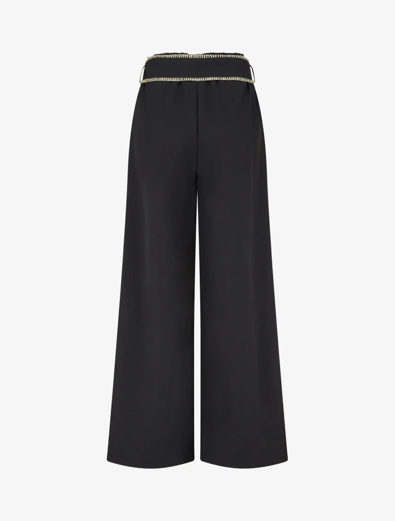 Gürtelhose mit irisierendem Detail - Schwarz