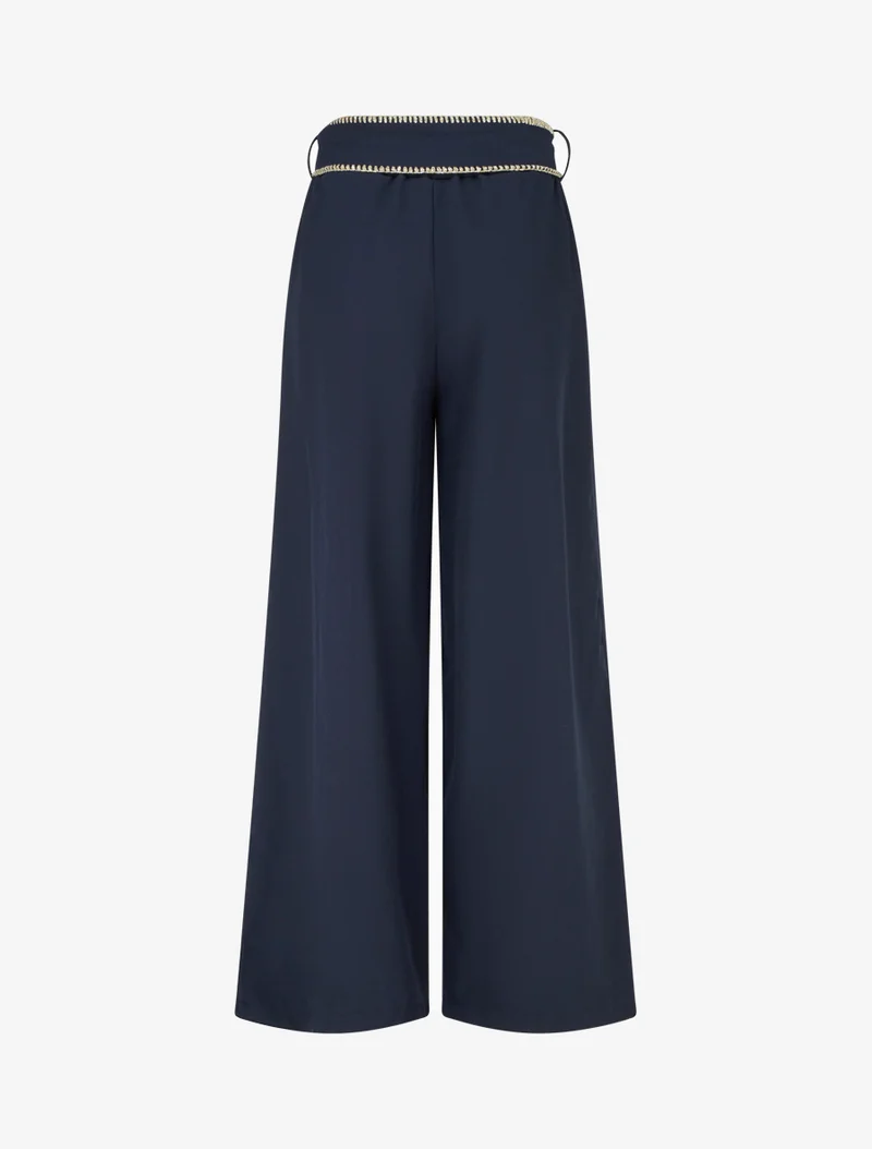 Gürtelhose mit irisierendem Detail - Marine