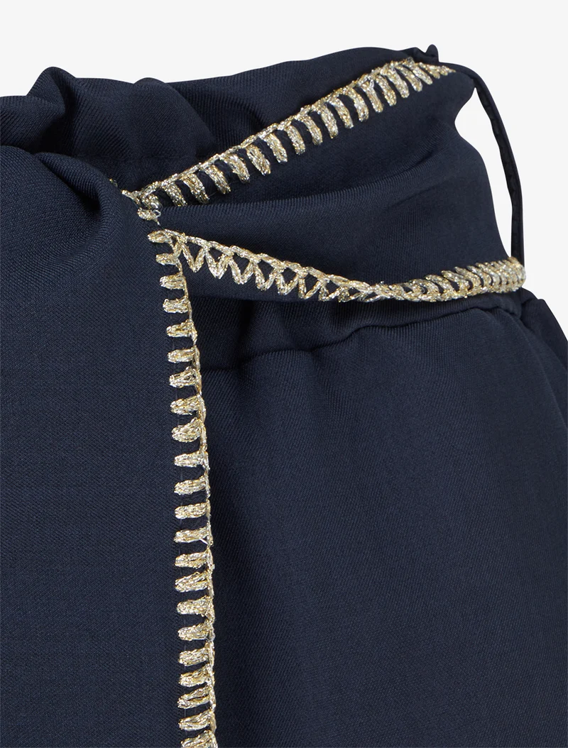 Gürtelhose mit irisierendem Detail - Marine