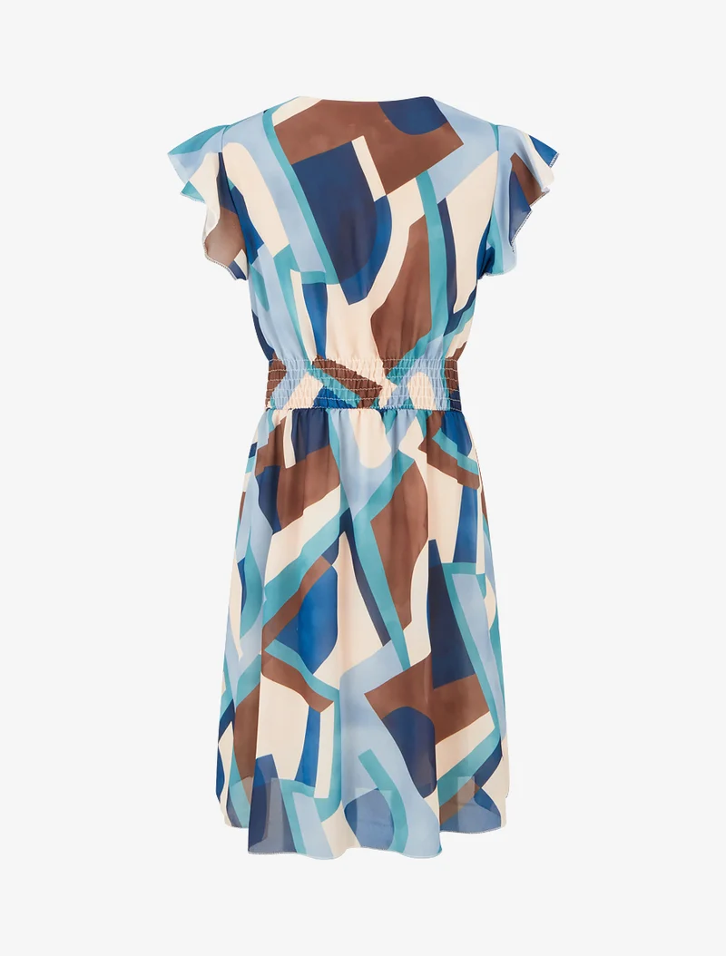 Wickelkleid mit Retro-Print - Marine