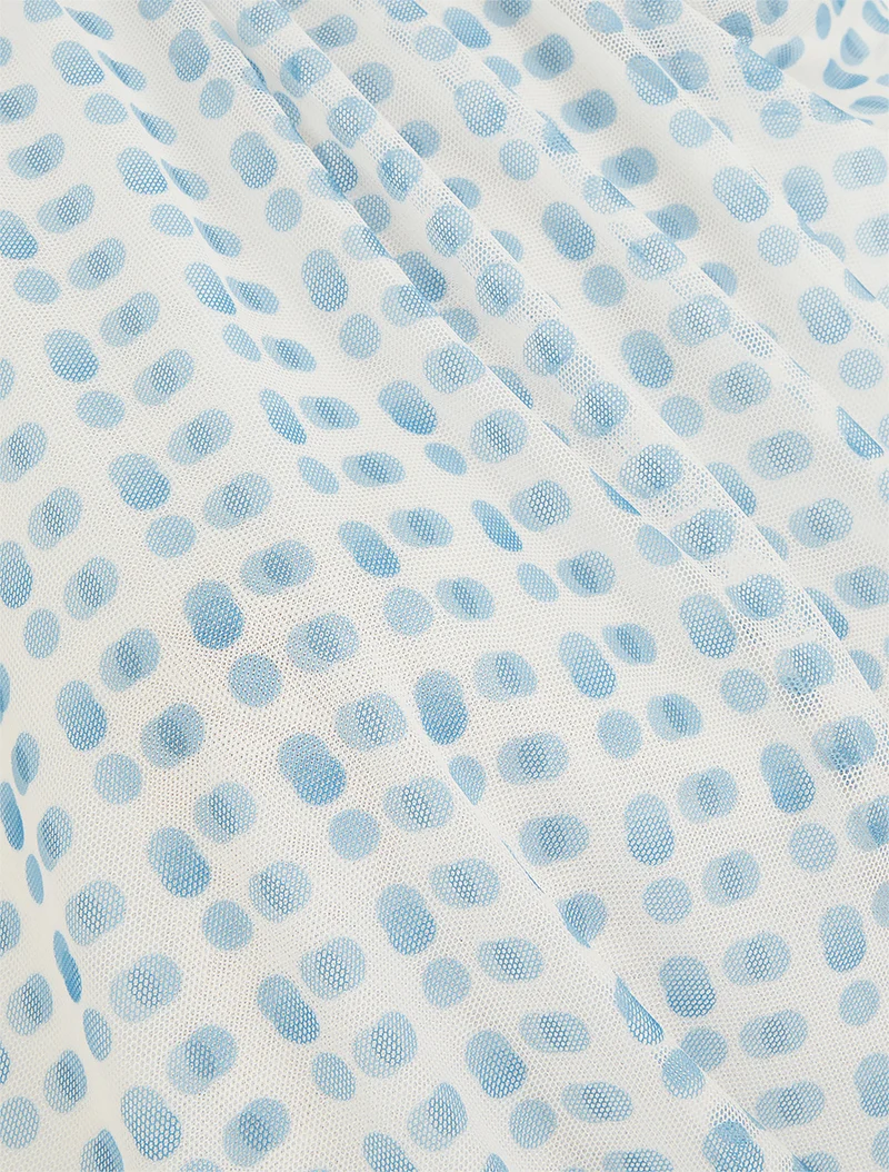 Ärmelloses Tupfen-Tüll-Top - Blau