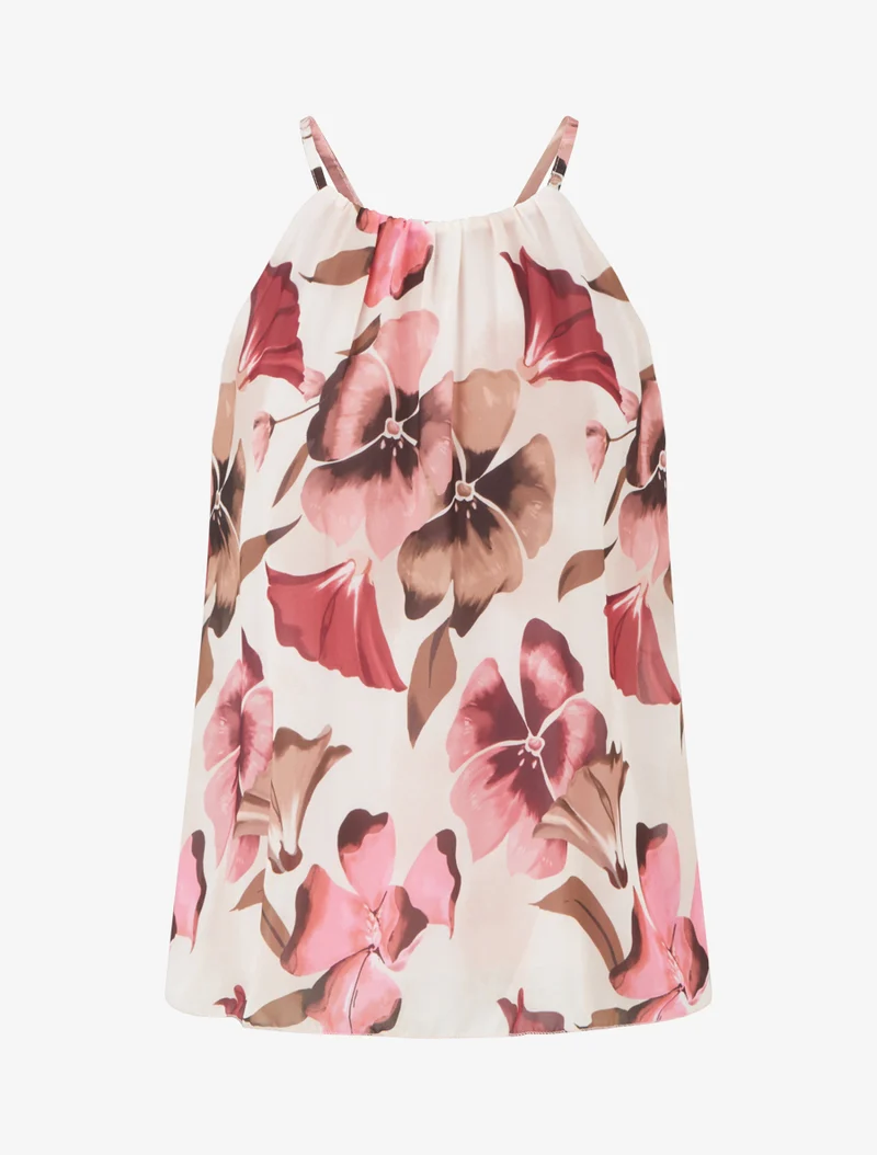 Florales Drucktop-Fluid - Rose