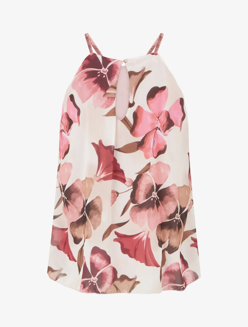 Florales Drucktop-Fluid - Rose