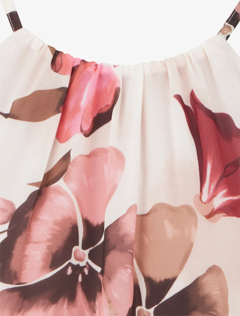 Florales Drucktop-Fluid - Rose