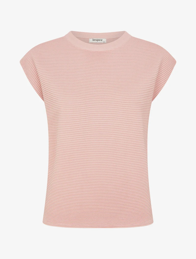 Texturiertes Top mit Rundhalsausschnitt - Rose