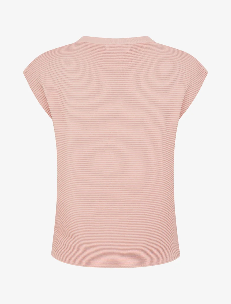 Texturiertes Top mit Rundhalsausschnitt - Rose