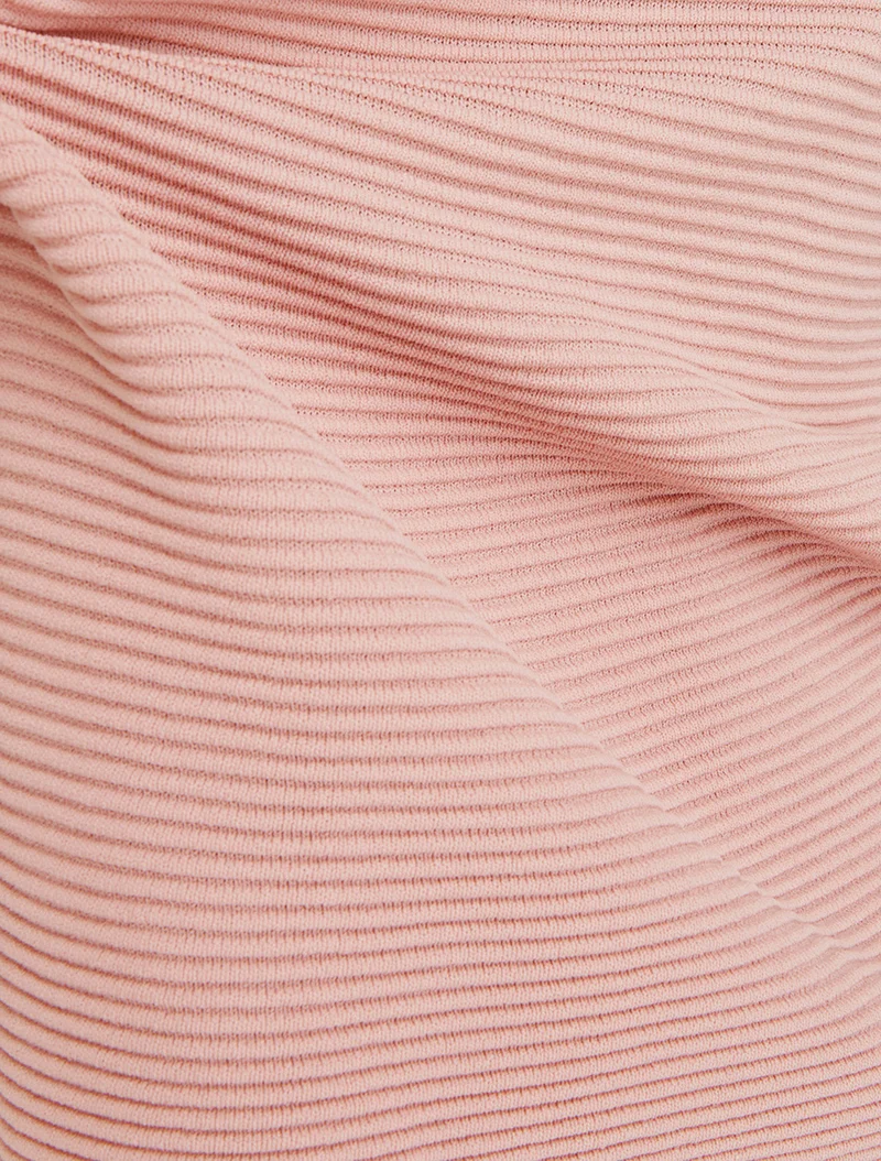 Texturiertes Top mit Rundhalsausschnitt - Rose