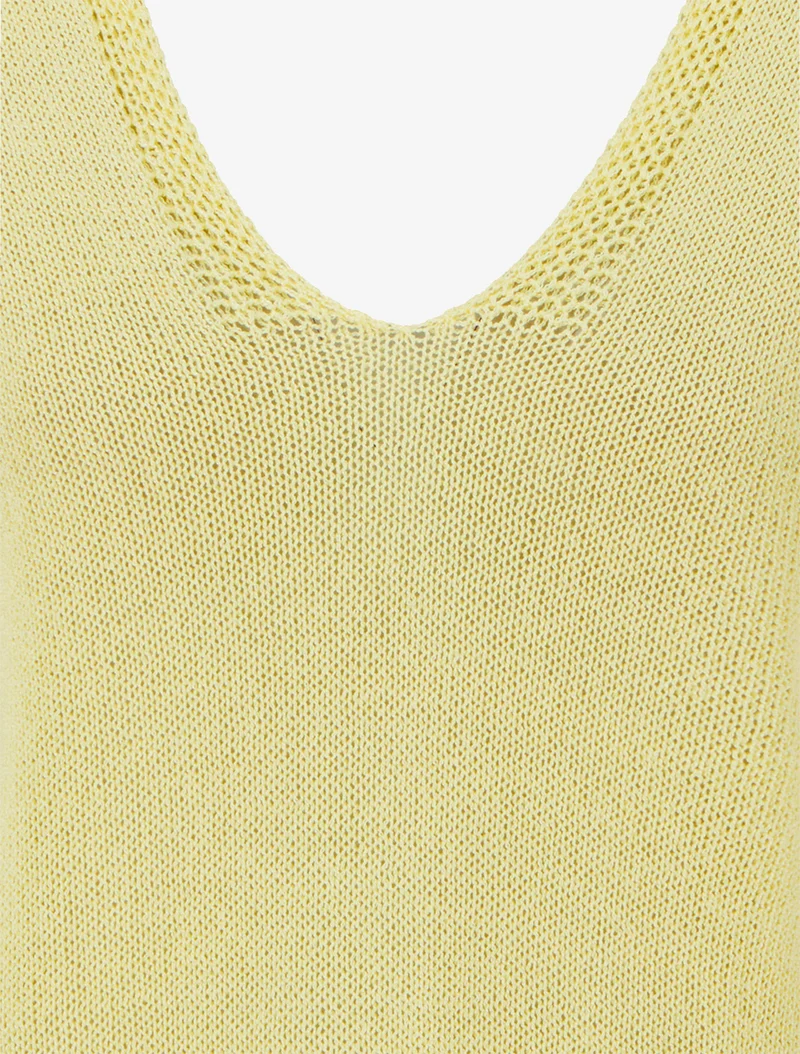 Kurzärmeliges Stricktop - Gelb