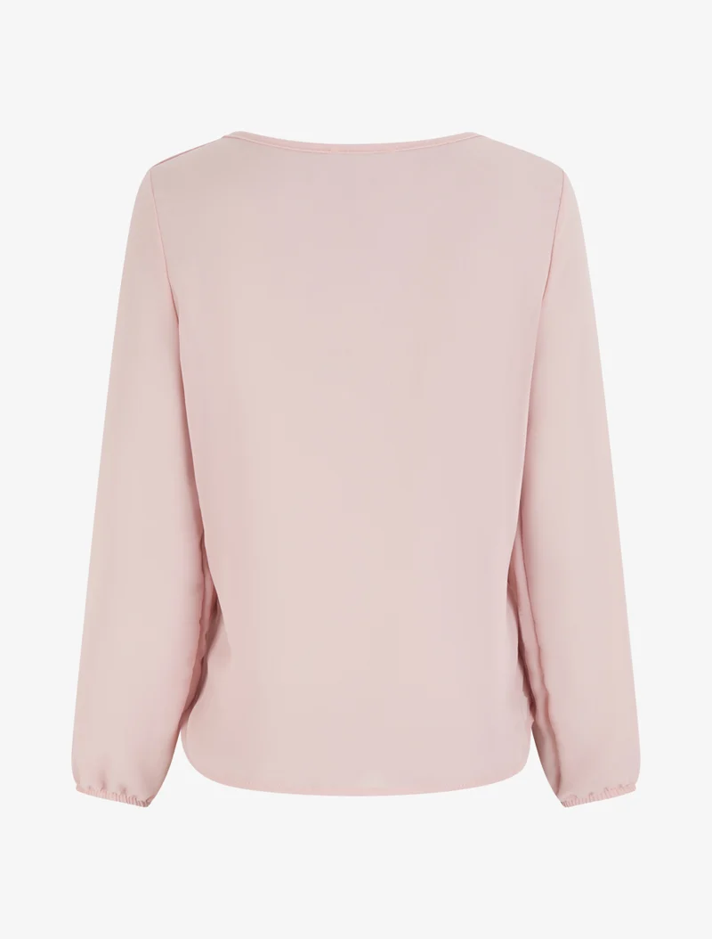 Bluse aus Voile mit Drapierungseffekt - Rose