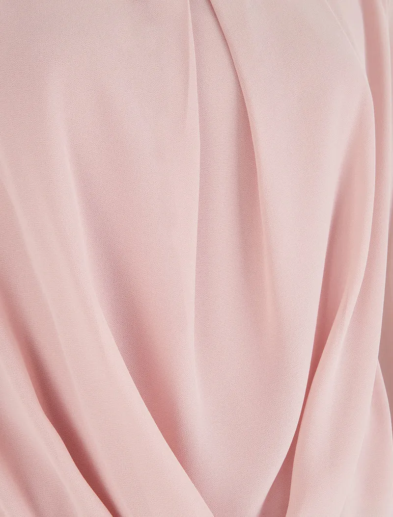Bluse aus Voile mit Drapierungseffekt - Rose