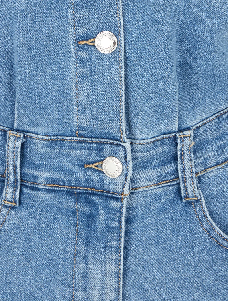 Jeans-Overall mit kurzen Ärmeln - Blau
