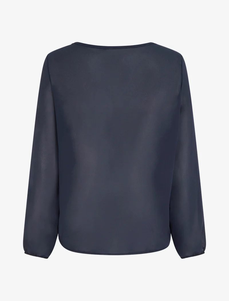 Bluse aus Voile mit Drapierungseffekt - Marine