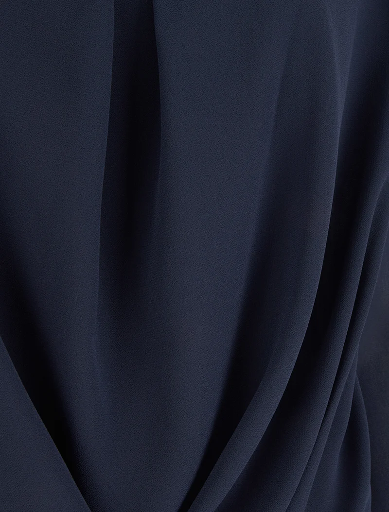 Bluse aus Voile mit Drapierungseffekt - Marine