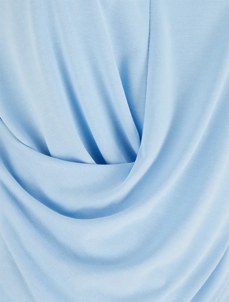 Ärmelloses, drapiertes Top. - Himmelblau