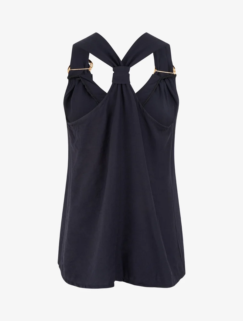 Bikinioberteil mit Racerback und Schmuckträgern - Mitternachtsblau