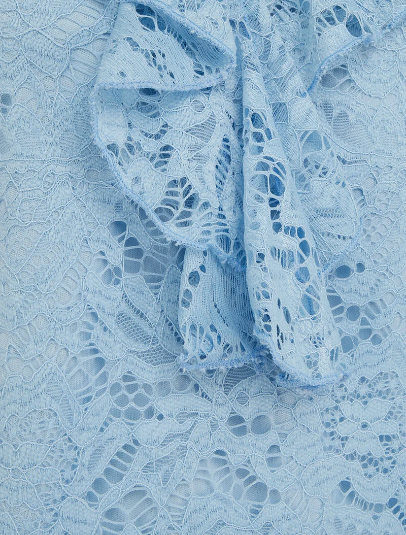 Ärmelloses Spitzenoberteil - Himmelblau