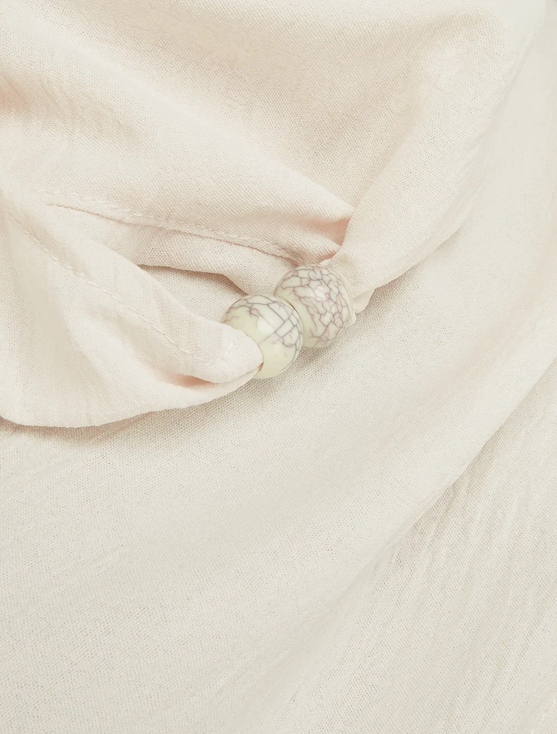Ärmelloses Top mit Schmuckbesatz - Beige
