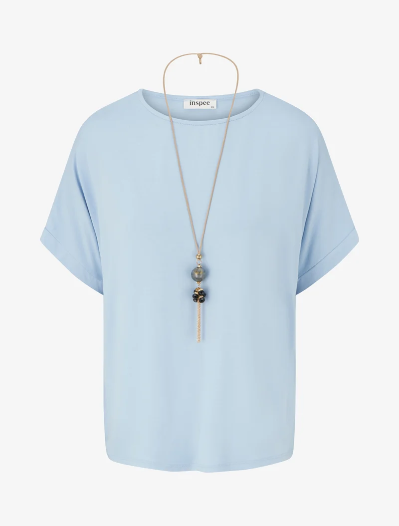 Kurzärmeliges Top - Himmelblau