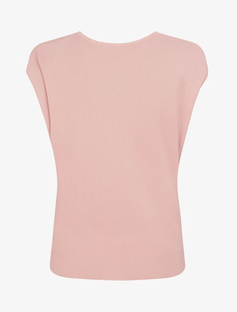 Ärmelloses Top mit Wasserfallausschnitt - Rose
