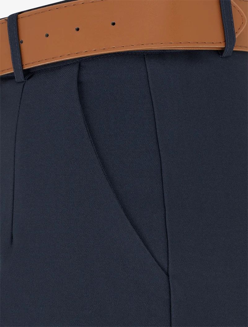 Hose mit hoher Taille und weitem Schnitt - Marine