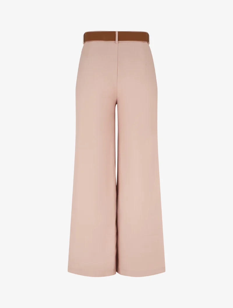 Hose mit hoher Taille und weitem Schnitt - Rose