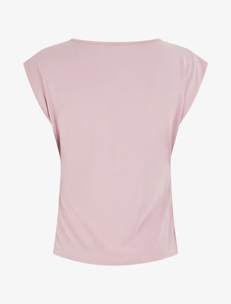 Ärmelloses, drapiertes Top. - Rose