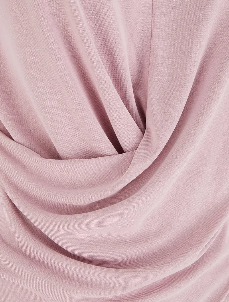 Ärmelloses, drapiertes Top. - Rose