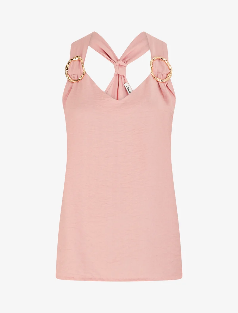 Bikinioberteil mit Racerback und Schmuckträgern - Rose