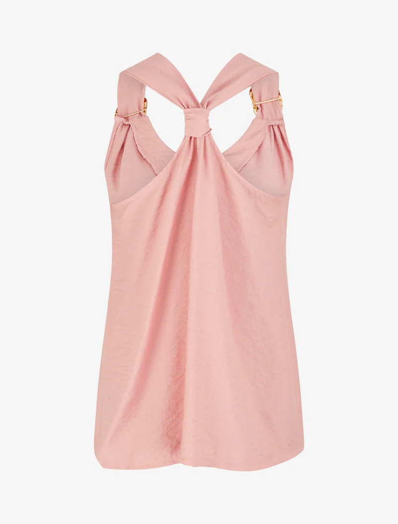 Bikinioberteil mit Racerback und Schmuckträgern - Rose