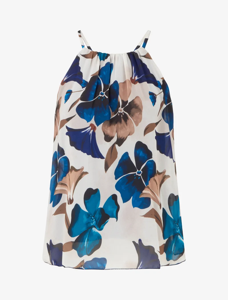 Florales Drucktop-Fluid - Marine