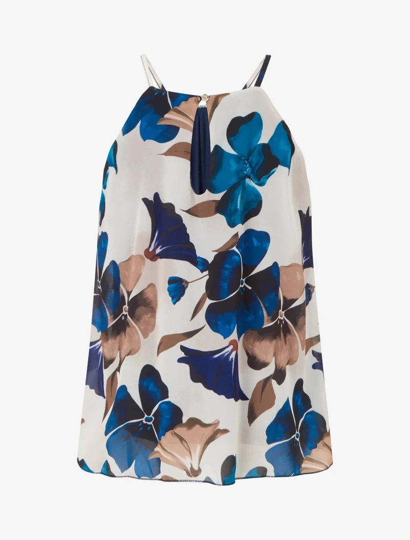 Florales Drucktop-Fluid - Marine
