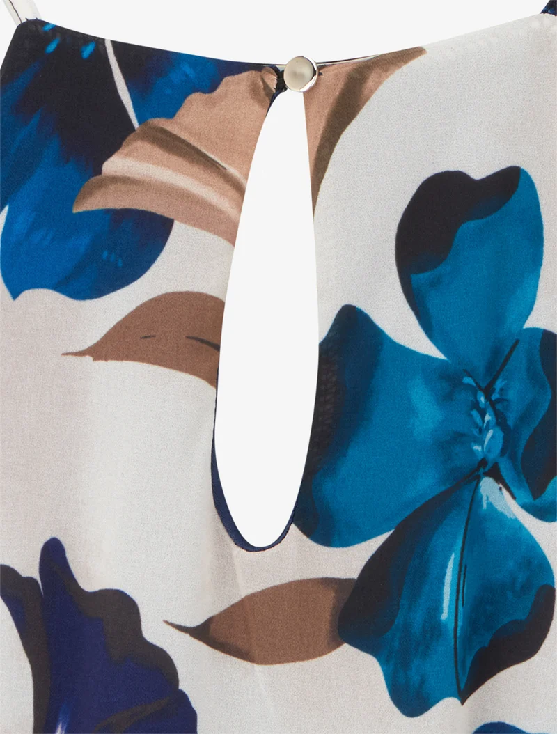 Florales Drucktop-Fluid - Marine
