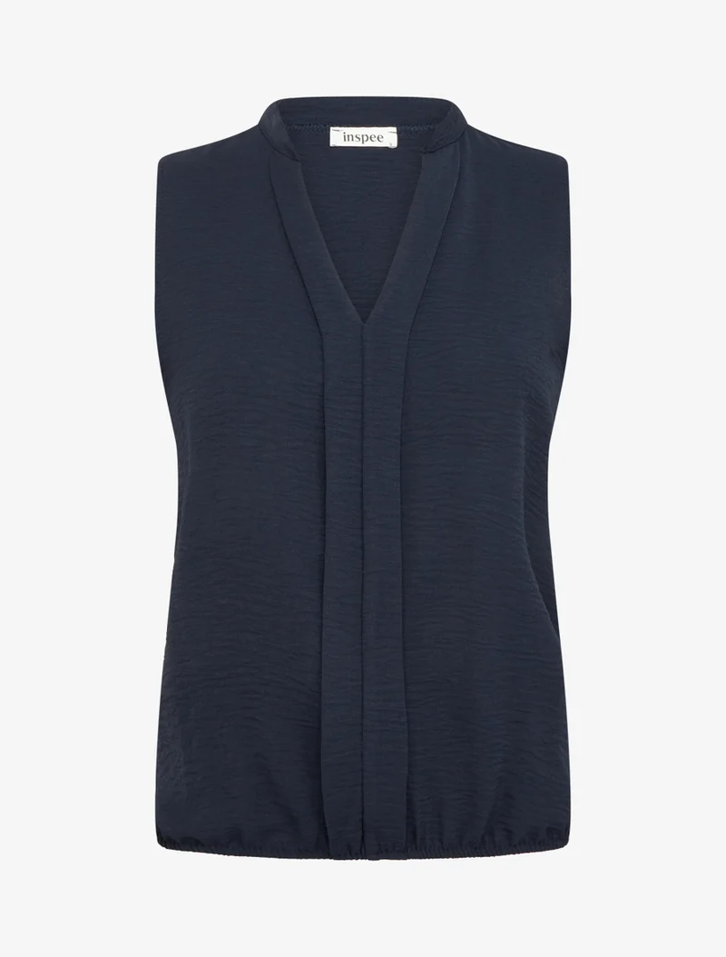 V-Ausschnitt Top - Marine