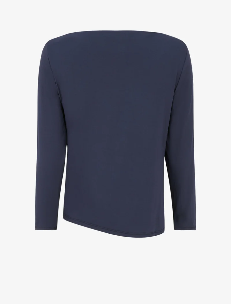 Asymmetrisches Top mit Rundhalsausschnitt - Marine