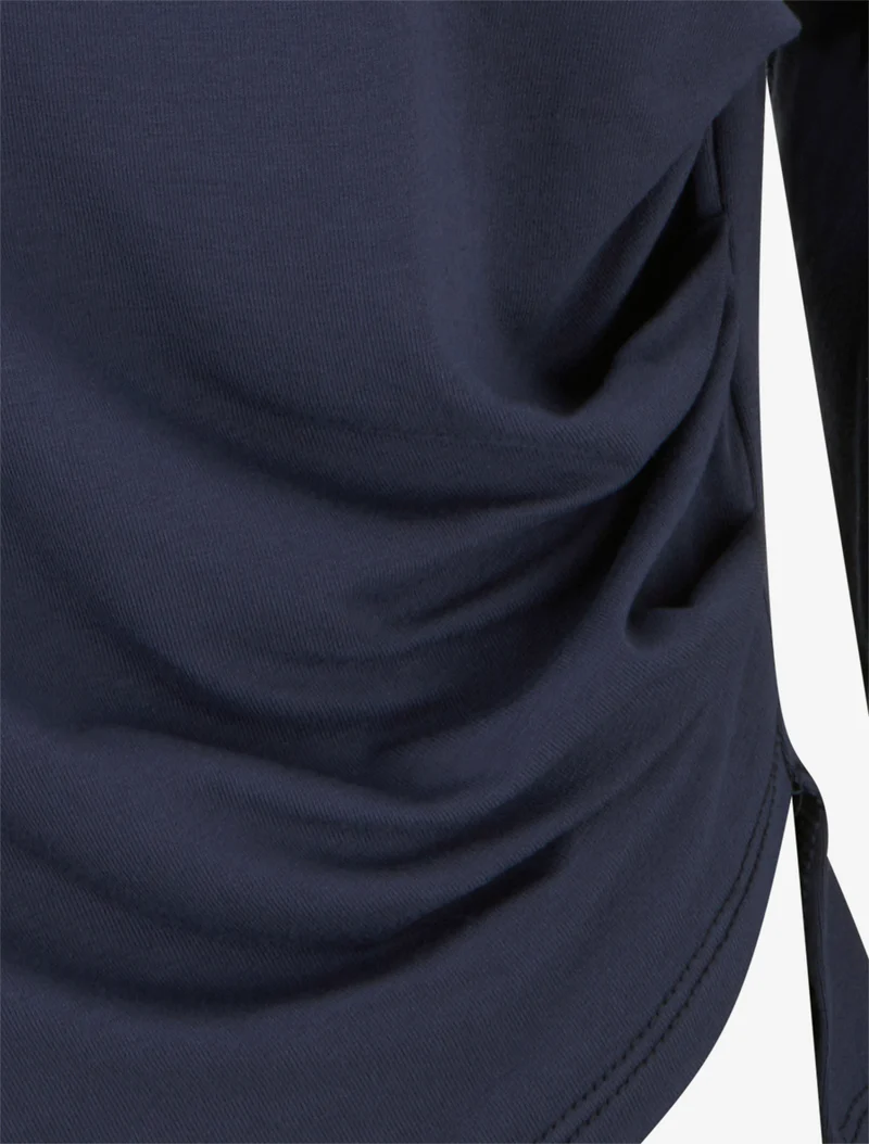Asymmetrisches Top mit Rundhalsausschnitt - Marine
