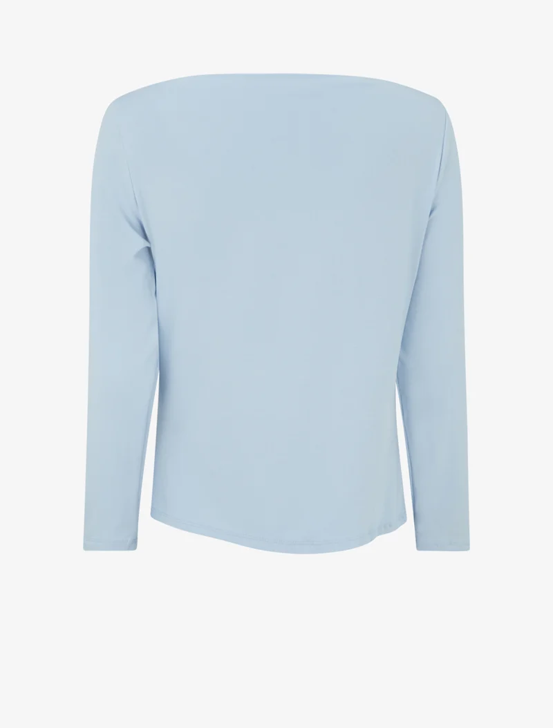 Asymmetrisches Top mit Rundhalsausschnitt - Himmelblau