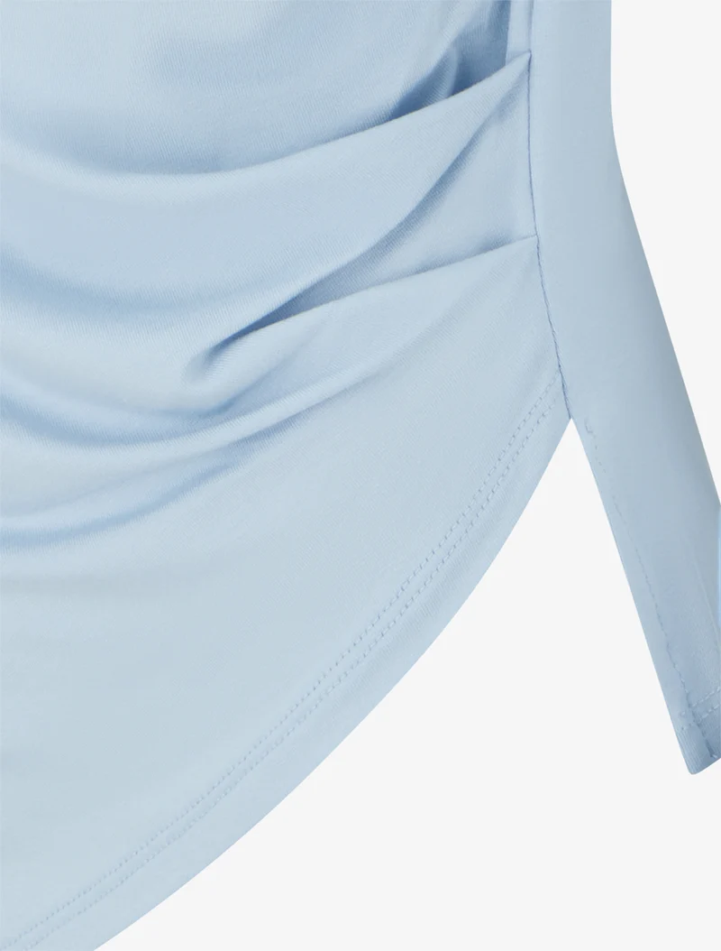 Asymmetrisches Top mit Rundhalsausschnitt - Himmelblau