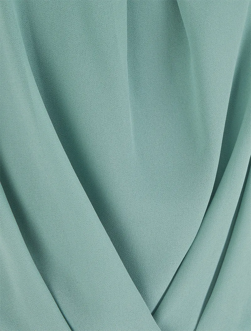 Oberteil aus Voile mit Drapierungseffekt - Türkis