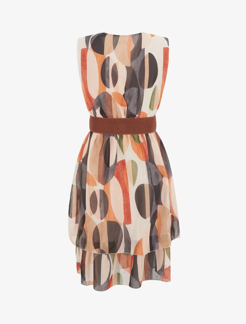 Ärmelloses Skaterkleid mit Fantasiemuster - Schwarz
