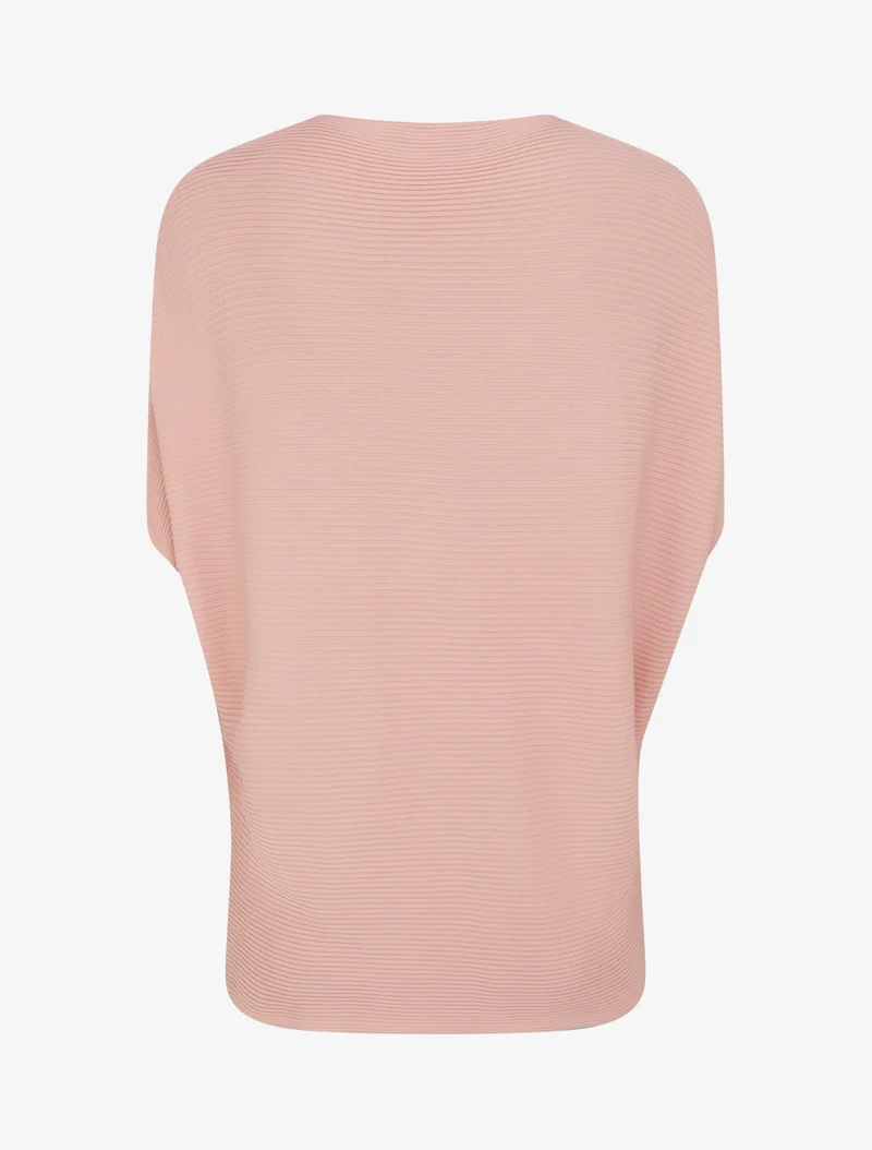 Texturiertes Oberteil mit kurzen Ärmeln - Rose
