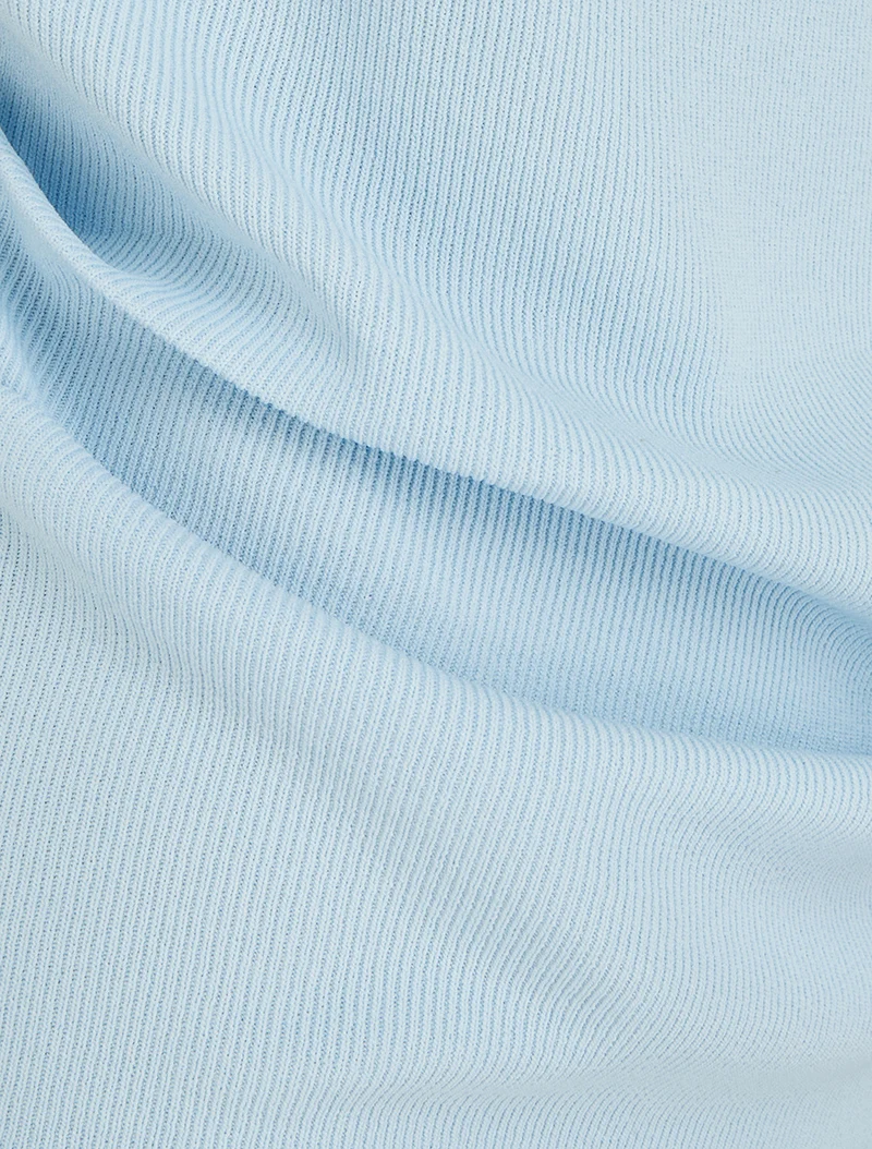 Ärmelloses Top mit Wasserfallausschnitt - Himmelblau