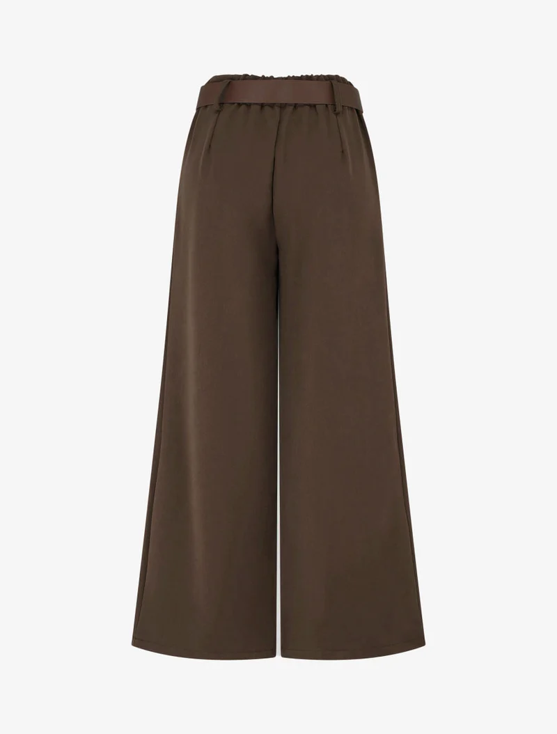 Elastische Hose mit weitem Schnitt - Braun